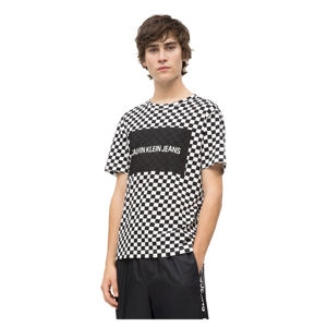 Calvin Klein pánské černo bílé kostkované tričko. - XXL (901)